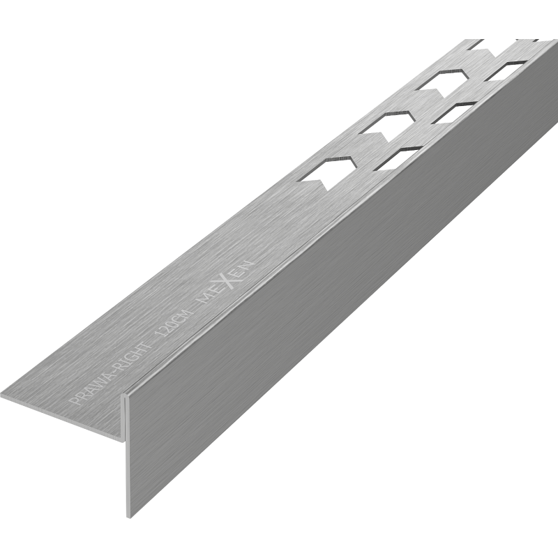 Mexen Line-B plintă descendentă podea 120 cm dreapta, gri pistol periat - 186601120R