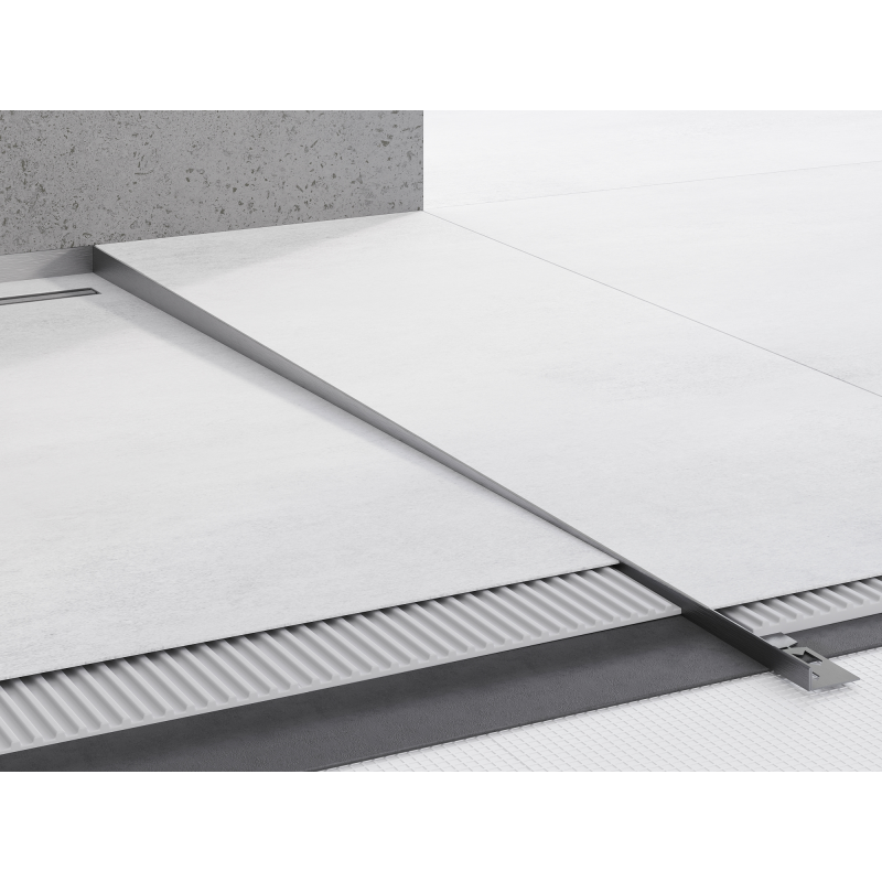 Mexen Line-B plintă de pardoseală înclinată 180 cm dreapta, gun gray periat - 186601180R