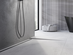 Mexen Line-B plintă de pardoseală înclinată 180 cm dreapta, gun gray periat - 186601180R