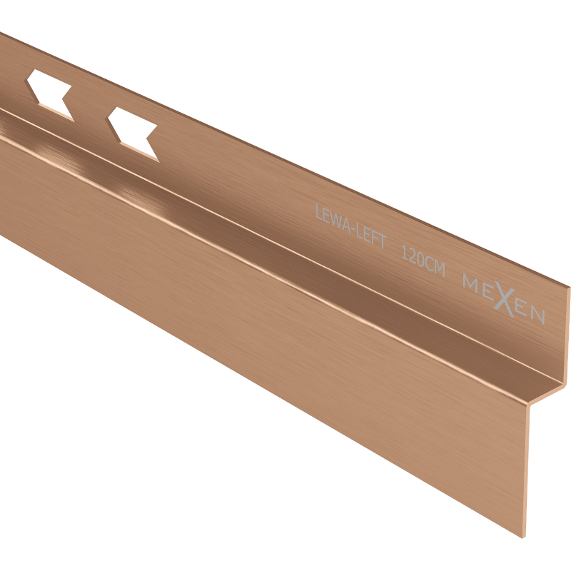 Mexen Line-B falcolosó szegélyfal 120 cm bal, kefélt réz - 186502120L