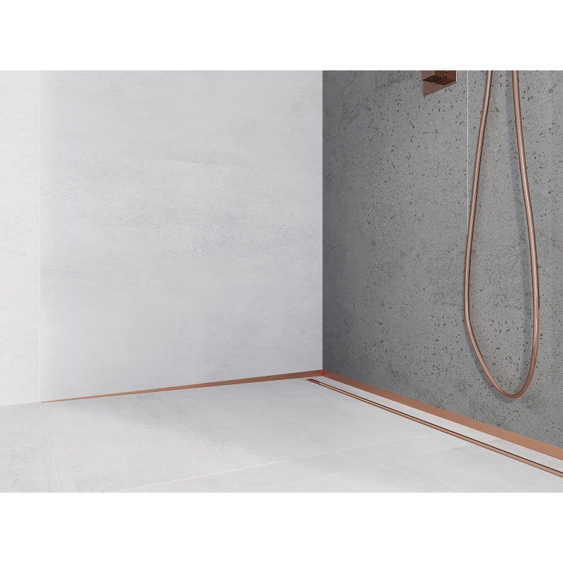 Mexen Line-B falburkolat fal melletti 180 cm bal, kefélt réz - 186502180L