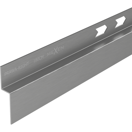 Mexen Line-B plintă descendentă de perete 180 cm dreapta, gun gray periat - 186602180R