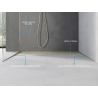 Mexen Line-B plintă înclinată pentru sticlă 120 cm stânga, aurie - 185004120L