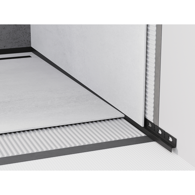 Mexen Line-B plintă de scurgere lângă perete 120 cm dreapta, neagră - 187002120R