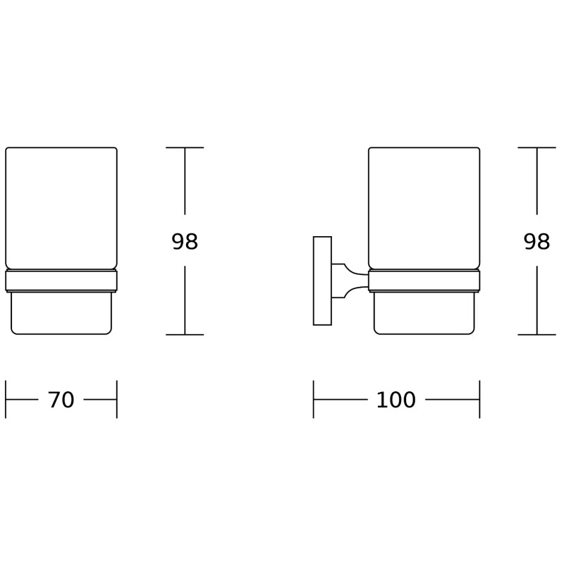 Mexen Rufo pahar pentru periuțe de dinți, negru - 7050938-70