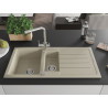 Mexen Andres chiuvetă de granit cu 1,5 compartimente cu scurgător și baterie de bucătărie Duero, bej - 6515-69-671600-00