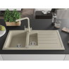 Mexen Andres chiuvetă de bucătărie din granit cu 1,5 compartimente cu scurgător și baterie Duero, bej - 6515-69-671600-69