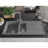 Mexen Andres chiuvetă din granit cu 1,5 camere cu scurgător și baterie de bucătărie Duero, gri - 6515-71-671600-71