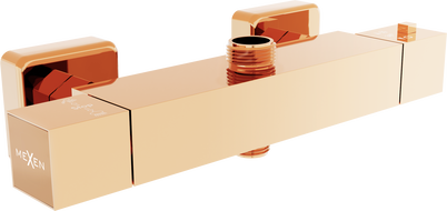 Mexen Cube baterie termostatică de duș, Roz-auriu - 77250-60