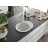 Mexen Kevin chiuvetă de granit cu 1 cuvă cu scurgător și baterie de bucătărie Duero, alb - 6517-20-671600-00