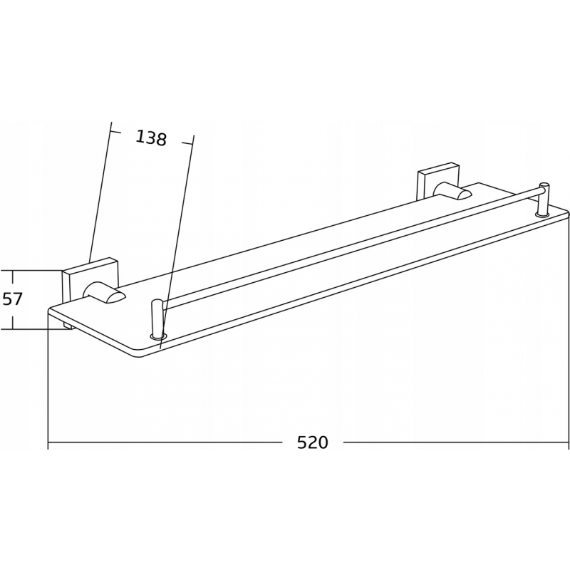 Mexen Rufo függő üvegpolc, arany - 7050937-50