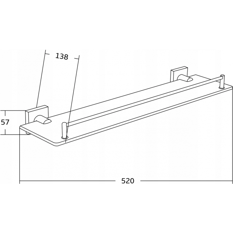 Mexen Rufo raft de perete din sticlă, negru - 7050937-70