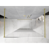 Mexen Kioto Szabadon álló zuhanyfal 100 x 200 cm, fehér ombre 8 mm, arany kefe - 800-100-002-55-86