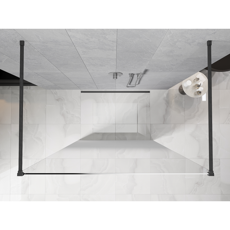 Mexen Kioto perete de duș independent 100 x 200 cm, ombre alb 8 mm, gri închis periat - 800-100-002-66-86