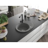 Mexen Kevin chiuvetă de granit cu 1 compartiment cu scurgere și baterie de bucătărie Duero, gri - 6517-71-671600-70