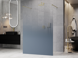 Mexen Kioto perete de duș independent 150 x 200 cm, ombre albastru 8 mm, auriu periat - 800-150-002-55-46