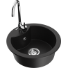 Mexen Diego chiuvetă de granit cu o cuvă cu baterie de bucătărie Telma, negru - 6512-77-670200-00