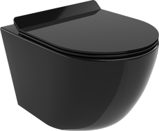 Mexen Lena vas wc Rimless cu capac cu închidere lentă slim, duroplast, negru lucios - 30224070