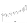 Mexen Asis cuier dublu pentru prosoape, Crom - 7017625-00