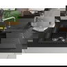 Mexen Matias chiuvetă de granit, 1,5-comparte, cu scurgator si baterie Duero, negru/metal argintiu - 6502-73-671600-00