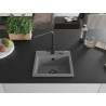 Mexen Milo chiuvetă de granit cu 1 cuvă cu baterie de bucătărie Duero, gri - 6505-71-671600-70-B