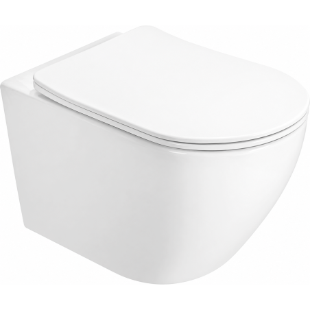 Mexen Lena 2.0 Rimless WC csésze lassan csukódó slim deszkával, duroplaszt, fehér fényes - 3022L4000