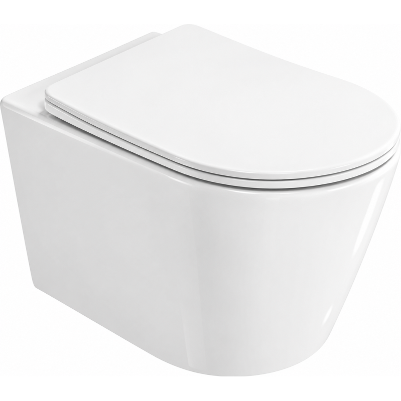 Mexen Rico 2.0 vas wc Rimless Tornado cu capac coborâre lentă slim, duroplast, alb lucios - 3072L4000T