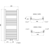 Mexen Ares radiator de baie 900 x 400 mm, 246 W, auriu - W102-0900-400-00-50