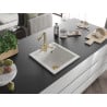 Mexen Vito chiuvetă din granit cu 1 compartiment cu baterie de bucătărie Duero, alb - 6503-20-671600-50