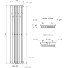 Mexen Flux dekoratív fürdőszobai radiátor 1500 x 340 mm, 630 W, antracitszürke - W127-1500-360-00-66
