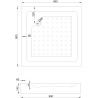Mexen Rio 90 x 90 cm-es, négyzet alakú zuhanykabin, átlátszó, króm + zuhanytálca, fehér - 860-090-090-01-00-4510