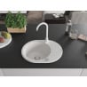 Mexen Kevin chiuvetă de granit cu 1 cuvă cu scurgător și robinet de bucătărie Telma, alb - 6517-20-670200-20