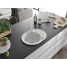 Mexen Kevin chiuvetă de granit cu un compartiment, cu picurător și baterie de bucătărie Telma, Albă - 6517-20-670200-20