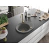 Mexen Kevin chiuvetă de granit cu un compartiment, cu picurător și baterie de bucătărie Telma, gri - 6517-71-670200-50