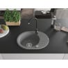 Mexen Kevin chiuvetă de granit cu un compartiment, cu picurător și baterie de bucătărie Telma, gri - 6517-71-670200-70