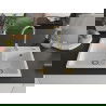 Mexen Tomas Chiuvetă de granit cu 2 compartimente 800 x 500 mm, Albă, sifon Auriu - 6516802000-20-G