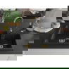 Mexen Tomas Chiuvetă de granit cu 2 compartimente 800 x 500 mm, Neagră/Argintiu metalic, sifon Auriu - 6516802000-73-G