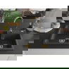 Mexen Tomas Chiuvetă de granit cu 2 compartimente 800 x 500 mm, Neagră picățele, sifon Auriu - 6516802000-76-G