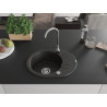 Mexen Kevin chiuvetă de granit cu o cuvă, 586 x 458 mm, negru/auriu metalic, sifon crom - 6517581005-75