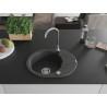 Mexen Kevin chiuvetă de granit cu 1 cuvă și scurgător 586 x 458 mm, negru cu pete, sifon crom - 6517581005-76