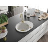 Mexen Kevin gránit mosogató 1 medencével és csepegtetővel 586 x 458 mm, fehér, arany szifonnal - 6517581005-20-G