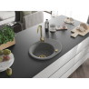 Mexen Kevin gránit mosogató 1-medencés csepegtetővel 586 x 458 mm, szürke, arany szifon - 6517581005-71-G