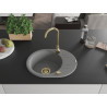 Mexen Kevin gránit mosogató 1-medencés csepegtetővel 586 x 458 mm, szürke, arany szifon - 6517581005-71-G