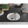 Mexen Kevin gránit mosogató 1-medencés csepegtetővel 586 x 458 mm, fehér, fekete szifon - 6517581005-20-B