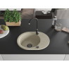 Mexen Kevin chiuvetă de granit cu 1 compartiment cu scurgător 586 x 458 mm, bej, sifon negru - 6517581005-69-B