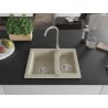 Mexen Carlos chiuvetă de granit cu 1,5 compartiment 582 x 475 mm, Bej, sifon Crom - 6518581500-69