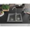 Mexen Carlos chiuvetă din granit cu 1,5 compartimente 582 x 475 mm, gri, sifon cromat - 6518581500-71