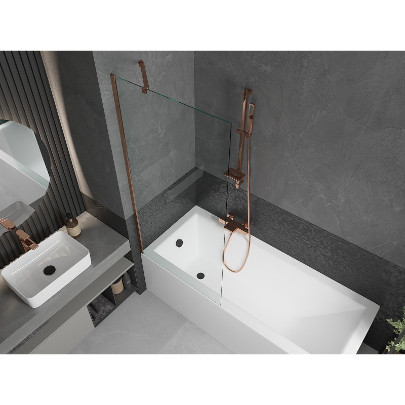 Mexen Next paravan de baie cu 1 canat 80 x 150 cm, transparent, aur roz - 895-080-000-00-00-60