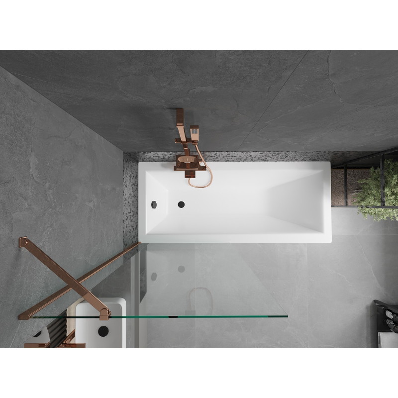 Mexen Next paravan de baie cu 1 canat 80 x 150 cm, transparent, aur roz - 895-080-000-00-00-60
