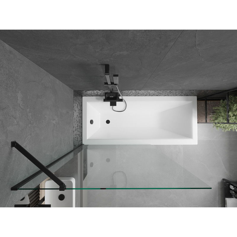 Mexen Next paravan pentru cadă, 1-panou 90 x 150 cm, transparent, negru - 895-090-000-00-00-70